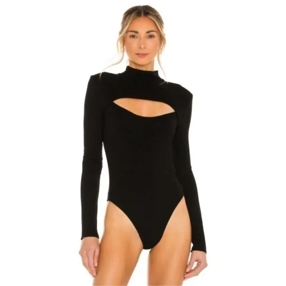 Michael Costello x REVOLVE Evelyn Bodysuit in Black Size Small - Picture 1 of 9